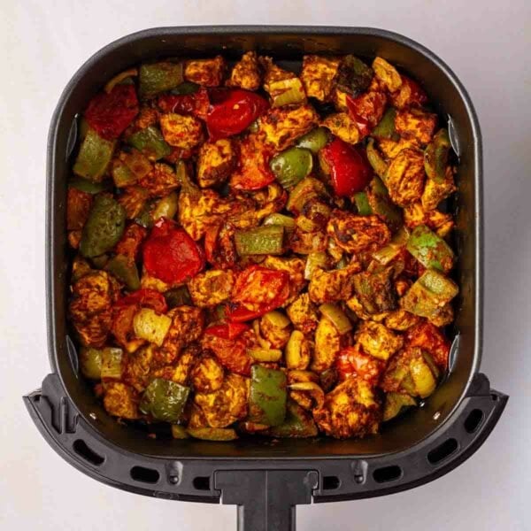 Chicken Tikka Air Fryer cooked and ready to serve from the air fryer.