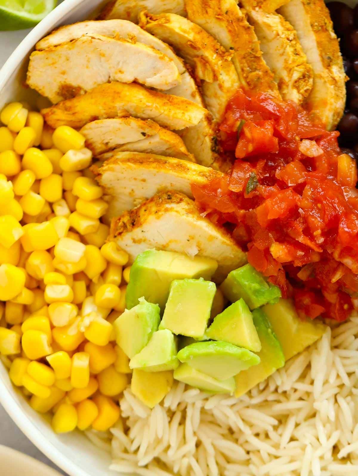 A super quick recipe for No Cook Burrito Bowls.