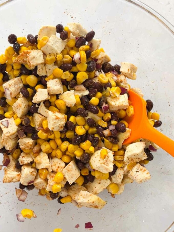 How to make Chicken Quesadillas, step 1.