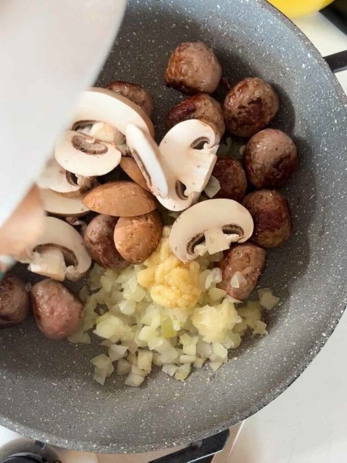 How to make Meatball Pasta Bake. Step 2.