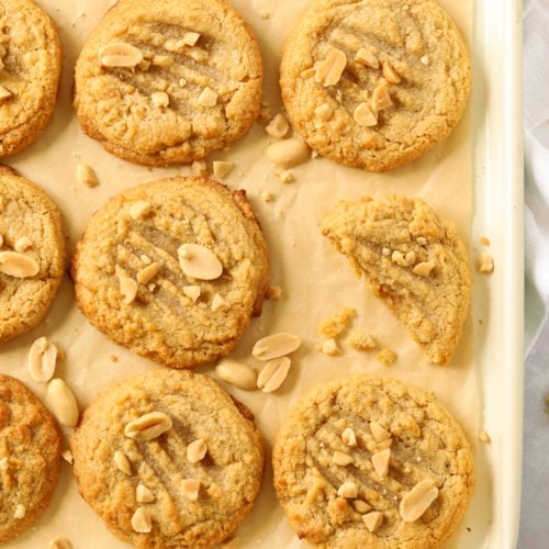 peanut butter cookies with nut sprinkles