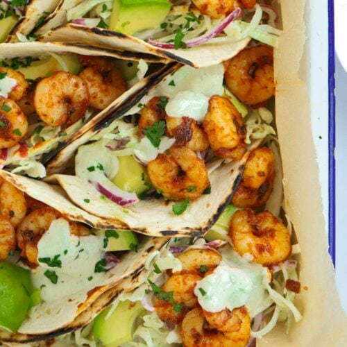prawns with lime yoghurt dressing