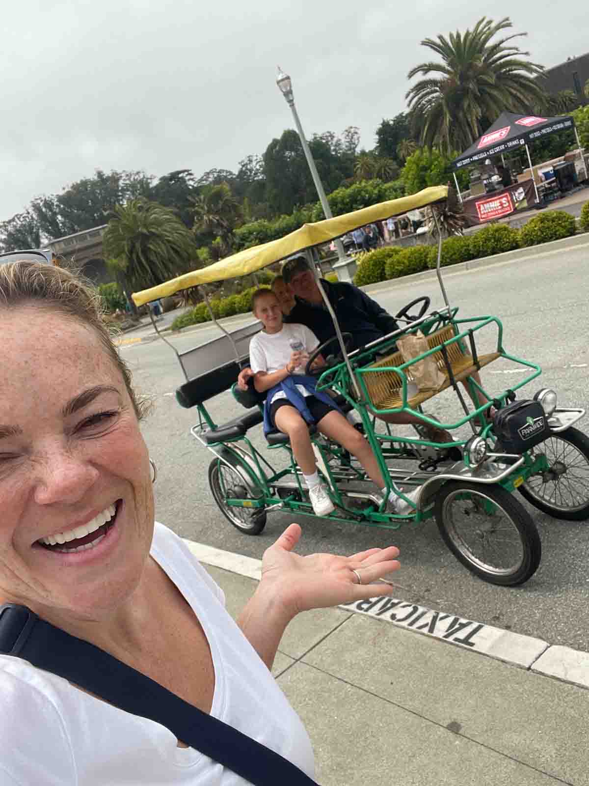 Surry 4 person bike in Golden Gate Park San Francisco.